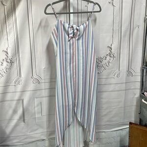 Mary & Mabel tulip slip dress tulip hem spaghetti strap striped size small dress